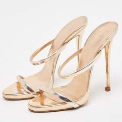 Giuseppe Zanotti Rose Gold Leather Darsey Sandals Size 37