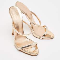 Giuseppe Zanotti Rose Gold Leather Darsey Sandals Size 37