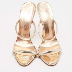 Giuseppe Zanotti Rose Gold Leather Darsey Sandals Size 37