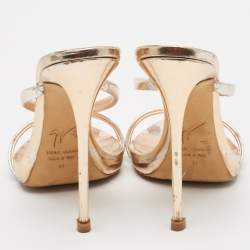 Giuseppe Zanotti Rose Gold Leather Darsey Sandals Size 37