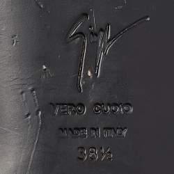 Pre Owned Giuseppe Zanotti Black Leather Emmy Lou Flat Sandals Size 38.5