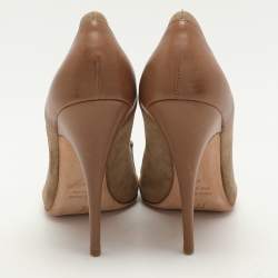 Giuseppe Zanotti Beige Suede/Leather Peep Toe Pumps 40