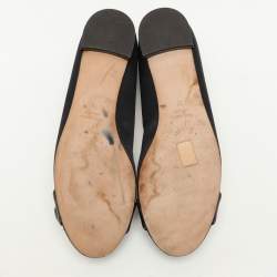 Giuseppe Zanotti Black Satin Embellished Ballet Flats Size 39