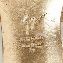Giuseppe Zanotti Gold Leather Toe Ring Flat Slides Size 39