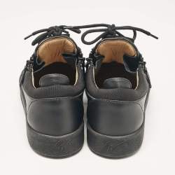 Giuseppe Zanotti Black Fabric and Leather Frankie Low Top Sneakers Size 39
