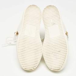 Giuseppe Zanotti White Leather and Patent Leather London High Top Sneakers Size 39.5