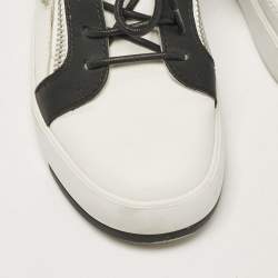 Giuseppe Zanotti White/Black Leather Frankie Low Top Sneakers Size 38