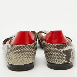 Giuseppe Zanotti Multicolor Python Embossed and Patent Leather D'orsay Flat Sandals Size 41