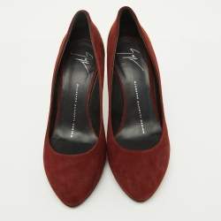 Giuseppe Zanotti Burgundy Suede Metal Heel Platform Pumps Size 37