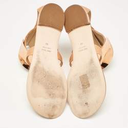 Giuseppe Zanotti Light Brown Leather Toe Ring Ankle Wrap Sandals Size 36