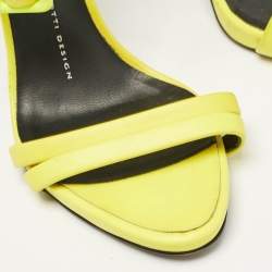 Giuseppe Zannotti Neon Green Leather Criss Cross Ankle Strap Sandals Size 37.5