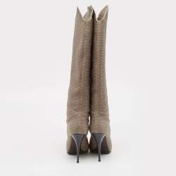 Giuseppe Zanotti Grey Leather Knee Length Boots Size 37.5