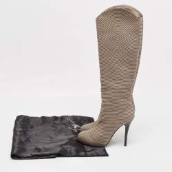 Giuseppe Zanotti Grey Leather Knee Length Boots Size 37.5