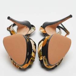 Giuseppe Zanotti Multicolor Satin Ankle Strap Sandals Size 38
