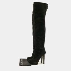 مملوكة مسبقًا Giuseppe Zanotti Black Suede Over The Knee Boots Size 39