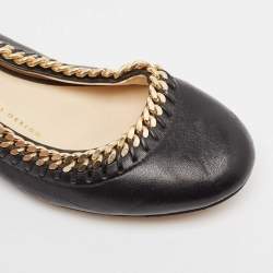 Giuseppe Zanotti Black Leather Ballet Flats Size 36