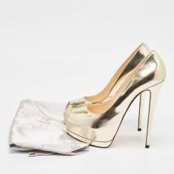 Giuseppe Zanotti Gold Leather Super Sharon Pumps Size 40