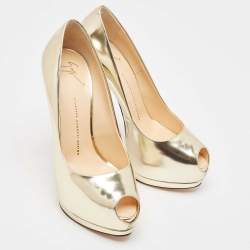 Giuseppe Zanotti Gold Leather Super Sharon Pumps Size 40