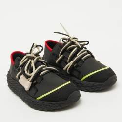 Giuseppe Zanotti Black Mesh and Rubber Urchin Sneakers Size 36