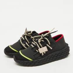 Giuseppe Zanotti Black Mesh and Rubber Urchin Sneakers Size 36