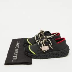 Giuseppe Zanotti Black Mesh and Rubber Urchin Sneakers Size 36