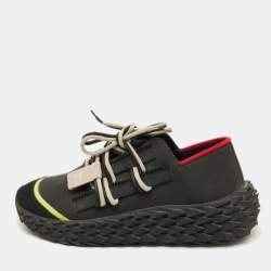 Giuseppe Zanotti Black Mesh and Rubber Urchin Sneakers Size 37