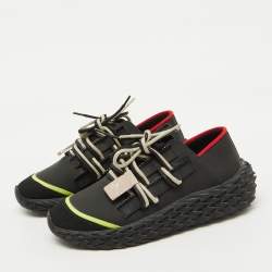 Giuseppe Zanotti Black Mesh and Rubber Urchin Sneakers Size 37