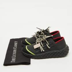 Giuseppe Zanotti Black Mesh and Rubber Urchin Sneakers Size 37