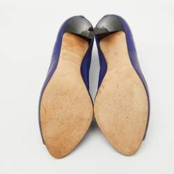 Giuseppe Zanotti Purple Leather Peep Toe Ankle Booties Size 36