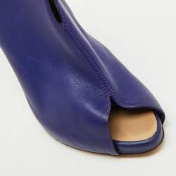 Giuseppe Zanotti Purple Leather Peep Toe Ankle Booties Size 36