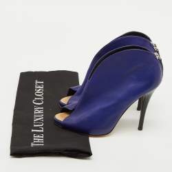 Giuseppe Zanotti Purple Leather Peep Toe Ankle Booties Size 36
