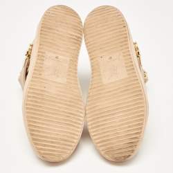 Giuseppe Zanotti Beige  Suede and Leather Double Zipper High Top Sneakers Size 37