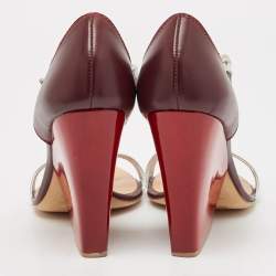 Giuseppe Zanotti Tricolor Leather Ankle Strap Block Heel Sandals Size 37.5