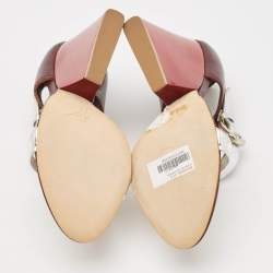 Giuseppe Zanotti Tricolor Leather Ankle Strap Block Heel Sandals Size 37.5