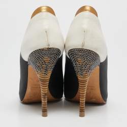Giuseppe Zanotti Tricolor Leather and Satin Peep Toe Pumps Size 38