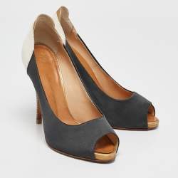 Giuseppe Zanotti Tricolor Leather and Satin Peep Toe Pumps Size 38