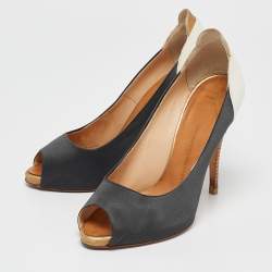 Giuseppe Zanotti Tricolor Leather and Satin Peep Toe Pumps Size 38
