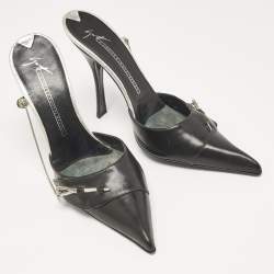 Giuseppe Zanotti Black Leather Pointed Toe Mules Size 40