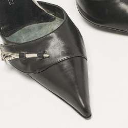 Giuseppe Zanotti Black Leather Pointed Toe Mules Size 40