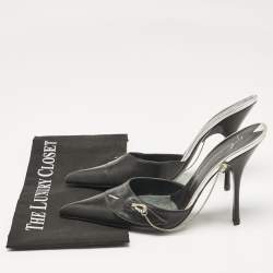 Giuseppe Zanotti Black Leather Pointed Toe Mules Size 40