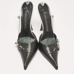 Giuseppe Zanotti Black Leather Pointed Toe Mules Size 40