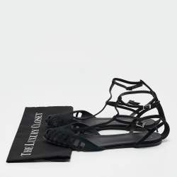 Giuseppe Zanotti Black Suede Ankle Strap Ballet Flats Size 41