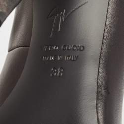 Pre Owned Giuseppe Zanotti Black Leather Horn Zip Back  Pumps Size 38