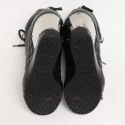 Giuseppe Zanotti Black Quilted Leather Lorenz Wedge Sneakers Size 37