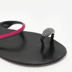 Giuseppe Zanotti Pink Calf Hair Flat Sandals Size 41