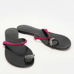 Giuseppe Zanotti Pink Calf Hair Flat Sandals Size 41
