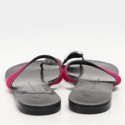 Giuseppe Zanotti Pink Calf Hair Flat Sandals Size 41