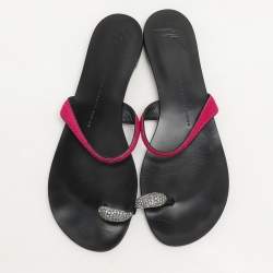 Giuseppe Zanotti Pink Calf Hair Flat Sandals Size 41