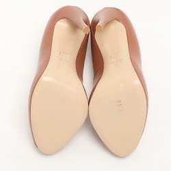 Giuseppe Zanotti Brown Leather Peep Toe Pumps Size 35