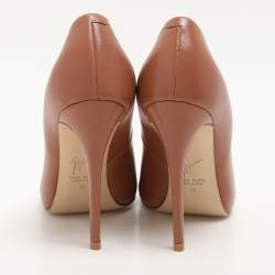 Giuseppe Zanotti Brown Leather Peep Toe Pumps Size 35